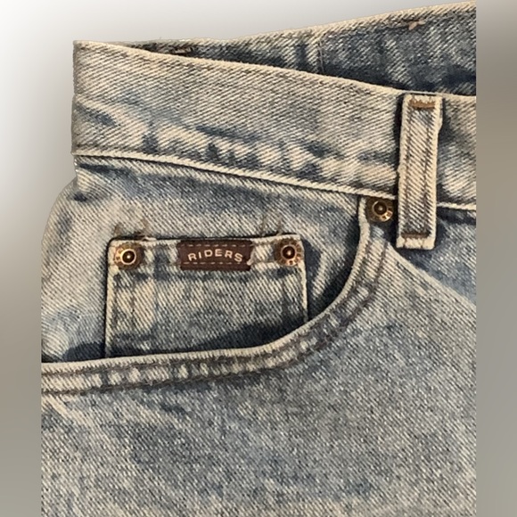 Vintage Lee Riders High Rise Blue Jean Denim Cutoff Fringed Shorts Women’s 29 30 - Picture 2 of 5